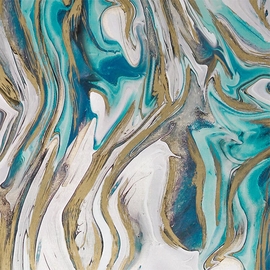 Papier cadeau, 150 m x 30 cm, marbr&eacute;, bleu