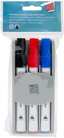 SOHO whiteboardmarker, 1,5 - 3 mm, ronde punt, set van 3 stuks met magnetische wisser