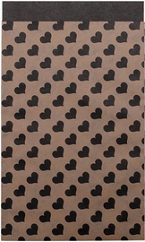 Sachet cadeau, 12 x 19 cm, paquet de 200 pi&egrave;ces, kraft, coeurs, noir