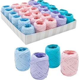 Ruban cadeau, 20 m, raffia, couleurs assorties