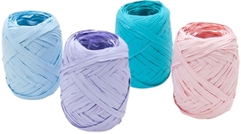 Ruban cadeau, 20 m, raffia, couleurs assorties