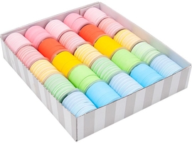 Ruban cadeau, 10 mm x 10 m, Double Couleurs, uni et blanc