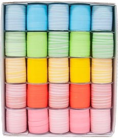 Ruban cadeau, 10 mm x 10 m, Double Couleurs, uni et blanc