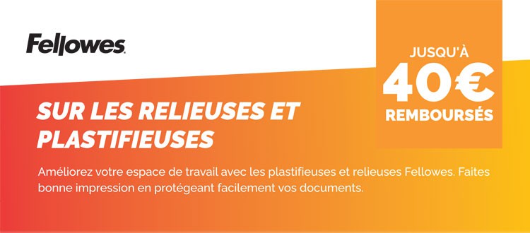 cashback sur une sélection de machines à relier et à plastifier