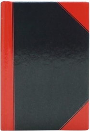 SOHO notitieboek, A7, harde kaft, zwart met rode hoeken
