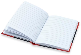 SOHO notitieboek, A6, harde kaft, zwart met rode hoeken