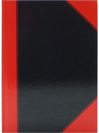 SOHO notitieboek, A5, harde kaft, zwart met rode hoeken