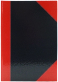 SOHO notitieboek, A4, harde kaft, zwart met rode hoeken