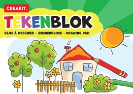 Creakit tekenpapier, wit, A4, 120 g, blok van 24 vel