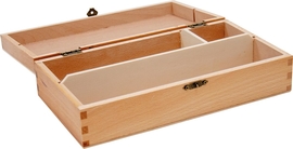 Creakit tekendoos, uit beukenhout, 25 x 13,5 x 6,4 cm, met 3 vakken