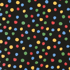 Papier cadeau, 150 m x 30 cm, confettis, fond noir