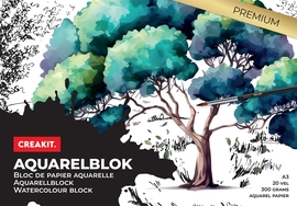 Creakit aquarelpapier, A3, 300 g, blok van 20 vel