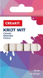 Creakit krijt, ophangetui van 12 stuks, wit