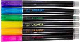 Creakit outline marker metallic, geassorteerde kleuren, pak van 6 stuks