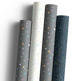 Papier cadeau, 70 cm x 2 m, Confettis et Points