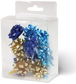 Noeud cadeau, autocollant, 35 mm, bo&icirc;te de 12 pi&egrave;ces assorties, No&euml;l Bleu