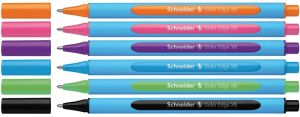 Schneider balpen Slider Edge, extra breed, geassorteerde kleuren, etui van 6 stuks