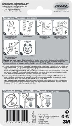 Command kleine draadhaken, blister met 3 haken en 4 strips