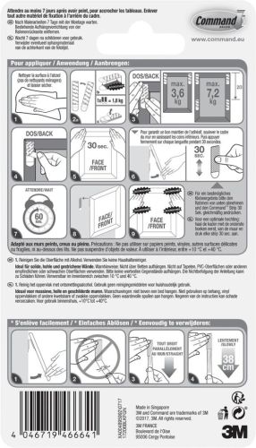 Command fotolijststrip, large, draagvermogen 7,2 kg, zwart, blister van 8 stuks