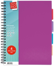 SOHO collegeblok Projectboek, A4, 200 vel, geassorteerde kleuren
