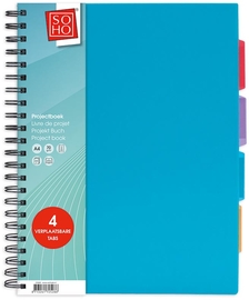 SOHO collegeblok Projectboek, A4, 200 vel, geassorteerde kleuren