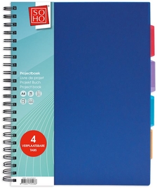 SOHO collegeblok Projectboek, A4, 200 vel, geassorteerde kleuren