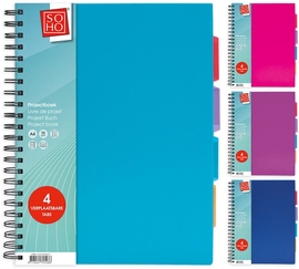 SOHO collegeblok Projectboek, A4, 200 vel, geassorteerde kleuren