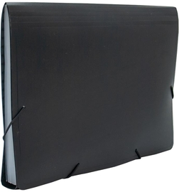 SOHO Basic trieur, A4, PP, 12 compartiments, fermeture  &agrave; &eacute;lastiques, couleurs assorties