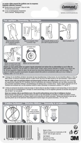 Command kabelbundelaar, medium, draagvermogen 900 gram, wit, blister van 2 stuks