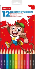 Creakit kleurpotloden, metalen doos van 12 stuks in geassorteerde kleuren
