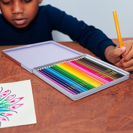 Creakit kleurpotloden, metalen doos van 24 stuks in geassorteerde kleuren