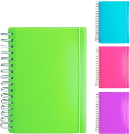 SOHO notitieboek, PP, A6, spiraal, 100 vel, gelijnd, geassorteerde kleuren