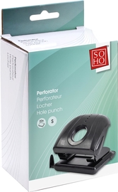 SOHO perforateur, m&eacute;tal, 20 feuilles, noir