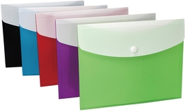 SOHO documentenmap met drukknopsluiting, A5, PP, geassorteerde kleuren