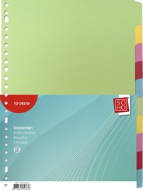 SOHO tabbladen, A4, karton, 23-gaatsperforatie, 10 tabs, geassorteerde kleuren