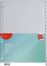 SOHO tabbladen, A4, PP, 23-gaatsperforatie, A-Z, grijs