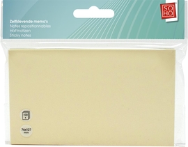 SOHO memoblok, 76 x 127 mm, 100 vel, geel, etui van 1 blok