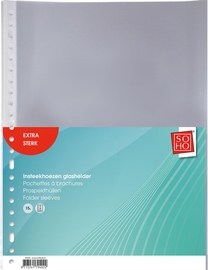 SOHO geperforeerde showtas, A4, 100 micron, glashelder, pak van 15 stuks