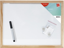 SOHO whiteboard, gelakt staal, magnetisch, 40 x 30 cm, houten frame