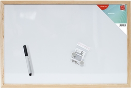 SOHO whiteboard, gelakt staal, magnetisch, 60 x 40 cm, houten frame