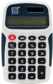 SOHO calculatrice de poche, blanc-noir