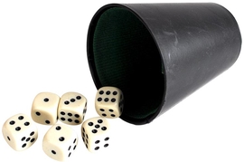 SOHO dobbelstenen, set van 6, met beker