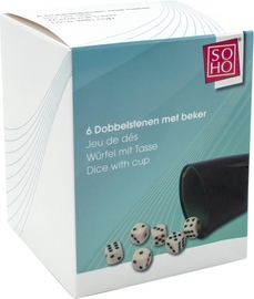 SOHO dobbelstenen, set van 6, met beker