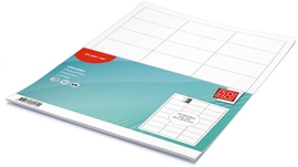 SOHO etiketten, wit, rechte hoeken, 64 x 33,8 mm, 10 vel, 24 etiketten per vel