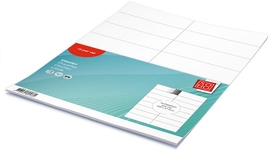 SOHO etiketten, wit, rechte hoeken, 105 x 37 mm, 10 vel, 16 etiketten per vel