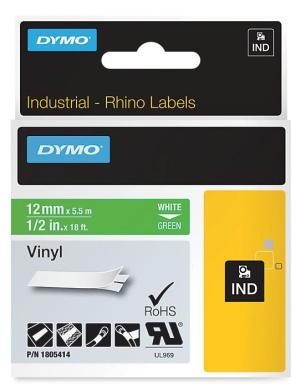 Dymo RHINO tape vinyl, 12 mm x 5,5mm, wi