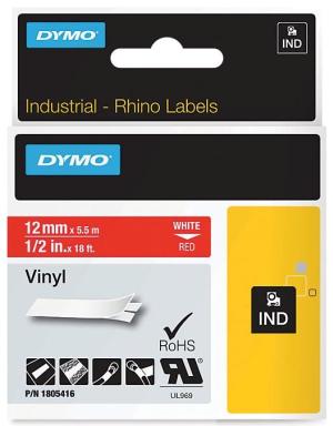 Dymo RHINO tape vinyl, 12 mm x 5,5mm, wi