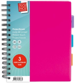 SOHO collegeblok Projectboek, A5, 200 vel, geassorteerde kleuren