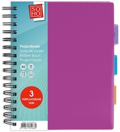 SOHO collegeblok Projectboek, A5, 200 vel, geassorteerde kleuren