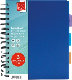 SOHO collegeblok Projectboek, A5, 200 vel, geassorteerde kleuren